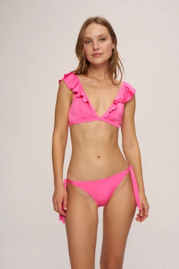 Faux Tulum Bağcıklı Bikini Alt